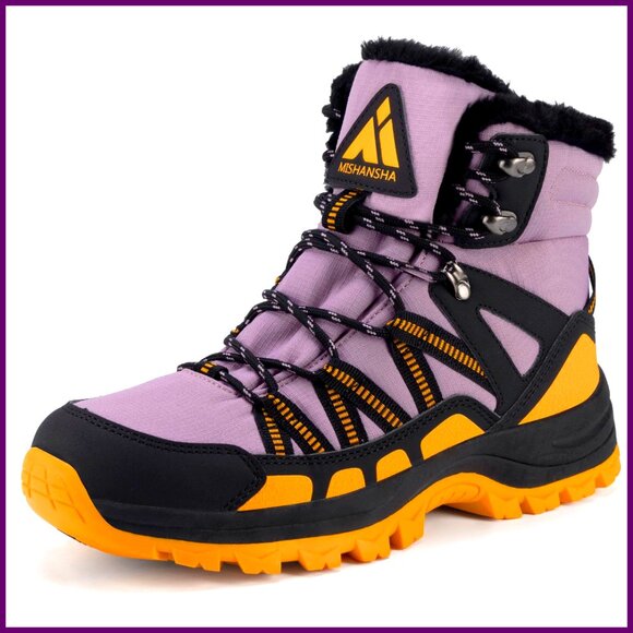 Shoes - Waterproof Winter Snow Boots Fur Lined Ankle Hiking Non-Slip Outdoor Shoes